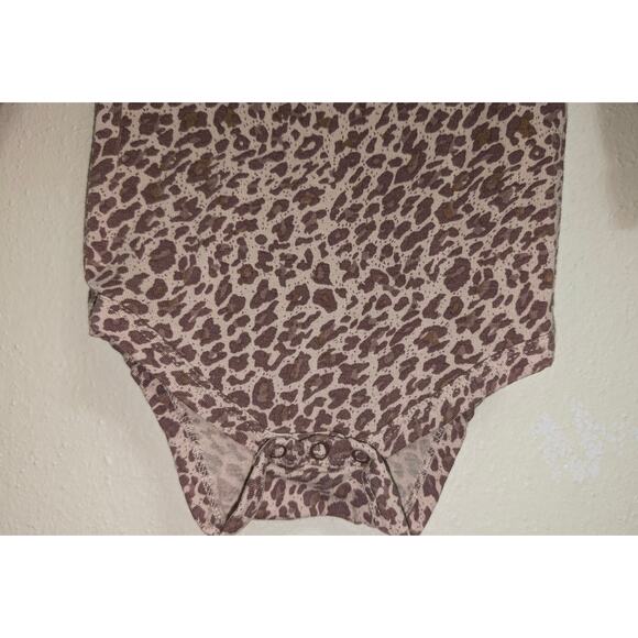 MarMar Copenhagen Bamboo Dusty Mauve Leopard Print Unisex Bodysuit Onesie 6m - Picture 4 of 8